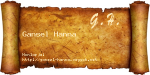 Gansel Hanna névjegykártya